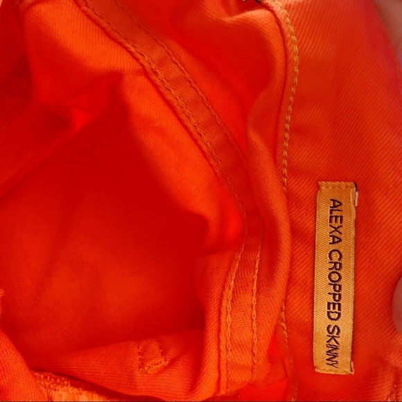 Tory Burch Alexa Cropped Orange Skinny Jean Pants - Picture 7 of 10